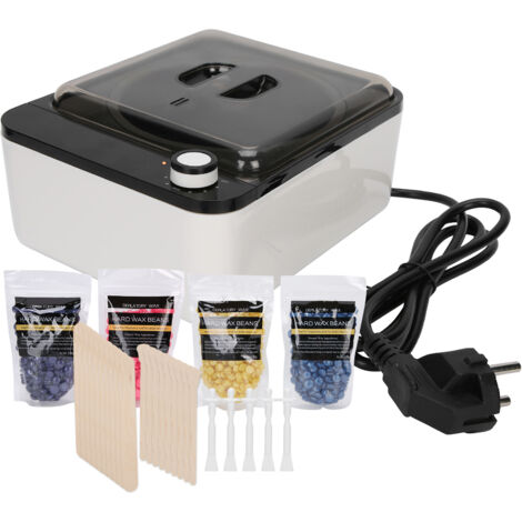 Kit de Cire 8 Pièces avec Machine à Cire, Cire Solide et Haricots de Cire pour Épilation Hommes et Femmes, Prise EU 220V