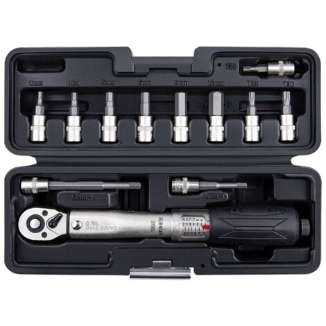 Kit de clé dynamométrique 1/4'' pour vélo, couple de serrage 2-24 Nm, outils de réparation multifonctionnels pour VTT et vélos de route