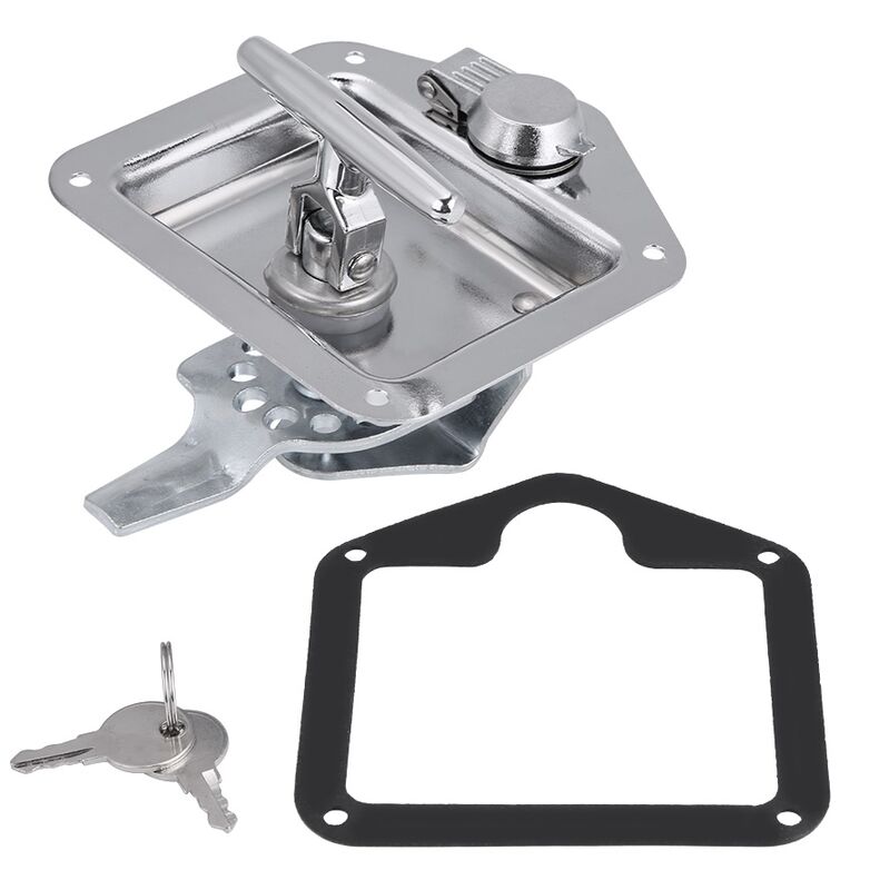 Eosnow - Kit de clés de boîte à outils de serrure de poignée pliante en forme de t en acier inoxydable pour remorque de camion