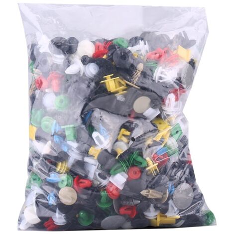 Kit de Clips de Rivet de Retenue de Voiture, 1000 Pièces Assorties en Plastique pour Garniture de Porte de Voiture Clip de Fixation de Pare-chocs
