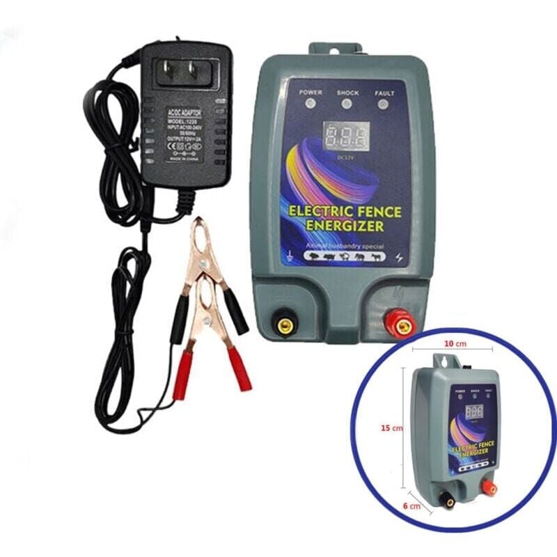 Kit de clôture électrique, Clôture électrique pour bétail, 3 modes d'alimentation pour élevage de volailles, électrificateur de clôture, haute
