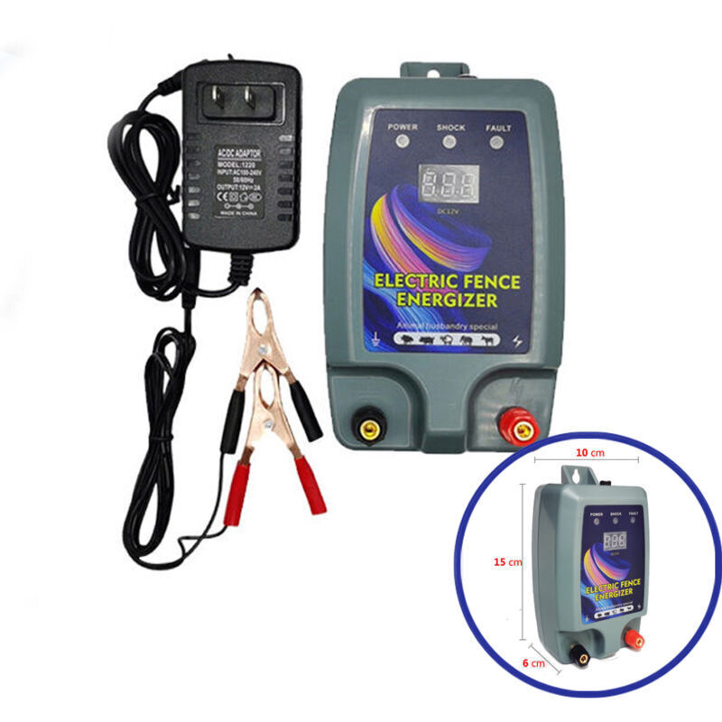 Kit de clôture électrique, Clôture électrique pour bétail, 3 modes d'alimentation pour élevage de volailles, électrificateur de clôture, haute