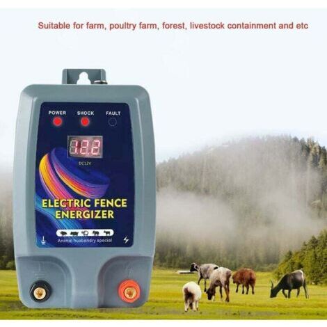Kit de clôture électrique, Clôture électrique pour bétail, animaux, électrificateur de clôture, haute puissance, 3 modes d'alimentation pour élevage de volailles