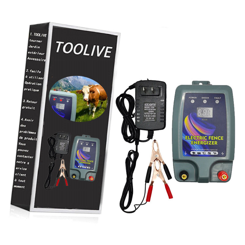 Kit de clôture électrique, Clôture électrique pour bétail, animaux, électrificateur de clôture, haute puissance, 3 modes d'alimentation pour élevage