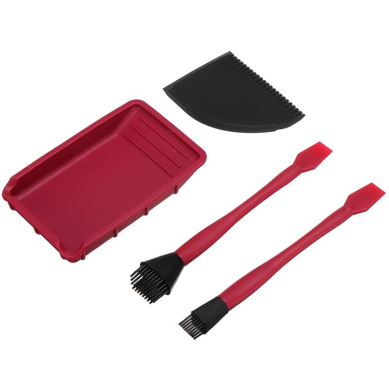Alovez - Kit de colle silicone 4 pièces brosse large/étroite avec grattoir plat et plateau de colle Kit de collage pour le travail du bois