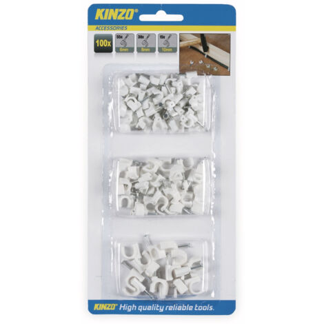 Kit de colliers à clous KINZO 100 pièces, 6/8/10 mm