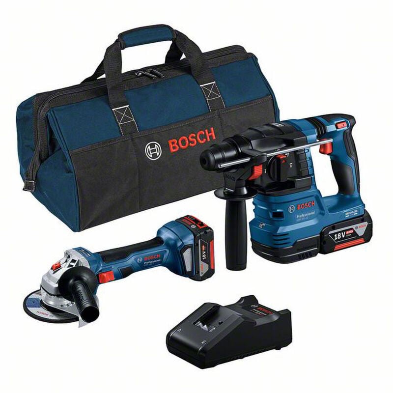 Bosch - Kit Combo 2 pièces 18V : gws 18V-7 + gbh 18V-22 + 2 x 4.0Ah + chargeur + étui
