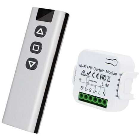 Kit de commande de volet roulant sans fil : Commande du moteur de volet roulant par télécommande RF + module récepteur, portée jusqu'à 100 m, interrupteur radio pour volets roulants, stores