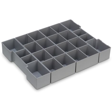 Kit de compartimentage L-BOXX K3 378x313x65 mm – 2x Insetbox U3 avec 3 cloisons – 2x Insetbox K3 avec 7 cloisons – Rangement outils gris – Bs Systems - 378xP313xH65