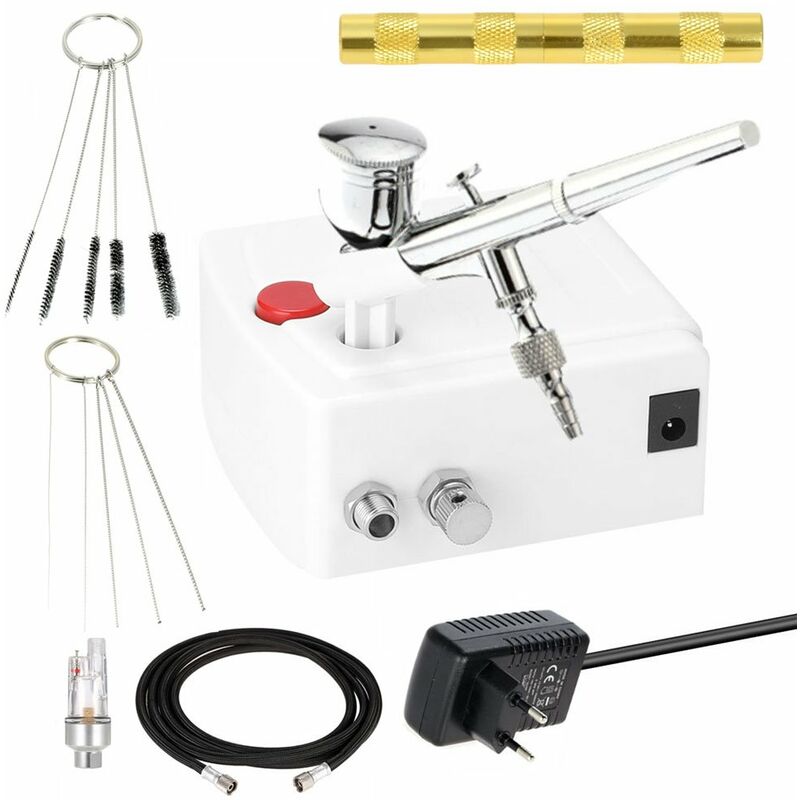 

Kit de compresor de aire con aerografo profesional, cepillo de aire, herramienta para unas, juego de limpieza con aerografo para pintura artistica,