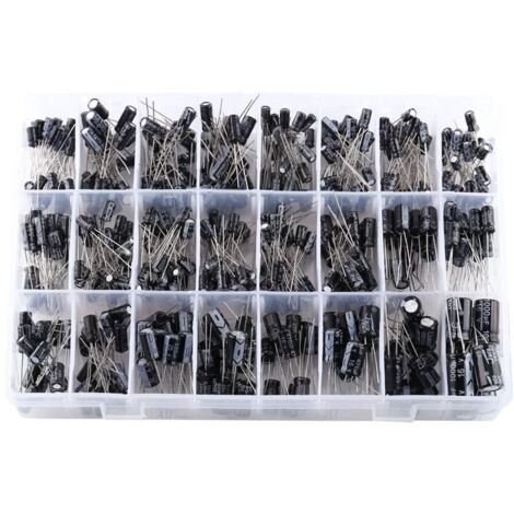 Kit de Condensateurs, 500pcs Condensateur Électrolytique 24 Valeurs Micro Condensateurs Radial en Aluminium 16V-50V 0.1uF〜1000uF pour l'Application Electronique