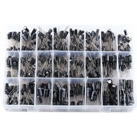 Kit de Condensateurs, 500pcs Condensateur Électrolytique 24 Valeurs Micro Condensateurs Radial en Aluminium 16V-50V 0.1uF〜1000uF pour l'Application Electronique