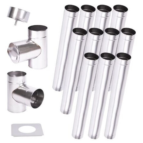 Kit de conducto de chimenea 11 m pared simple - 100/120/ 130/150/160/180/200 mm - Dimensiones: 700  460mm