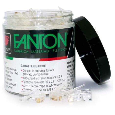 Kit de conectores Fanton CAT.5E UTP 8/8 RJ45 50 unidades 23720B