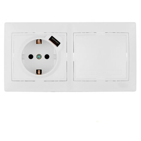 KIT DE CONMUTADOR + BASE CON USB + MARCO DE 2 ELEMENTOS 154x81x10mm S.EUROPA SOLERA KIT-ERP-ROOM