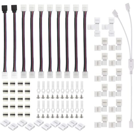 AMRINUGL Kit De Connecteur À Bande Lumineuse 1set 5050 Accessoires De Bande LED sans Soudure 10 Mm