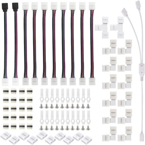 Kit De Connecteur À Bande Lumineuse 1set 5050 Accessoires De Bande LED sans Soudure 10 Mm