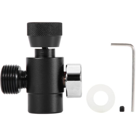 Kit de connecteur d'adaptateur de recharge de cylindre de réservoir de remplissage de CO2 pour SodaStream (noir avec compteur)