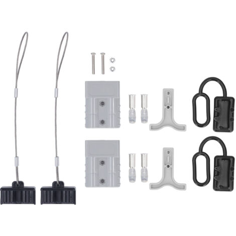 Kit de connecteurs rapides de batterie, 2 jeux, coque PC, Terminal en cuivre plaqué argent, prise de connexion et de déconnexion 50A 600V
