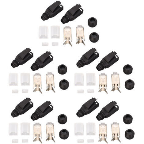 Kit de connecteurs RJ45 de Type assemblage, 10 jeux de fiches modulaires Ethernet industrielles Cat5e Cat6 à 8 cœurs