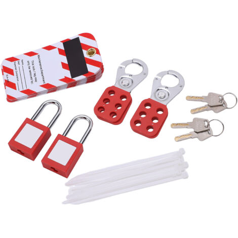 Kit de consignation électrique avec cadenas résistant à la corrosion et étiquettes de sécurité pour cadenassage