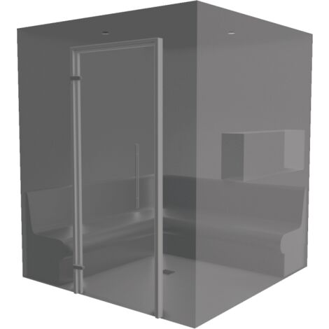 Kit de construction cabine Hammam à carreler 180 x 180 avec générateur vapeur