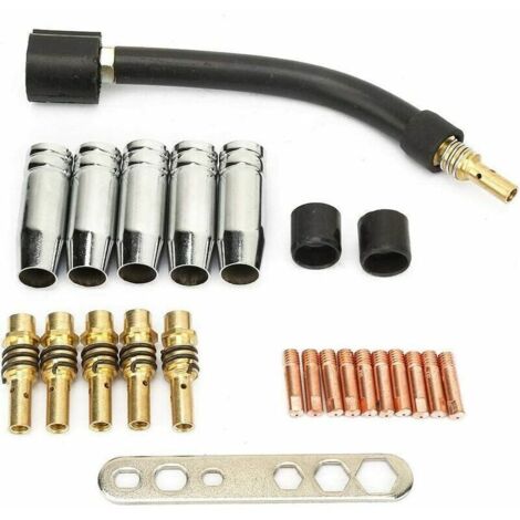 Kit de consumibles de soldadura MIG de 24 piezas con contactos de 0,8 mm, compatible con la antorcha de soldadura Binzel 15AK.