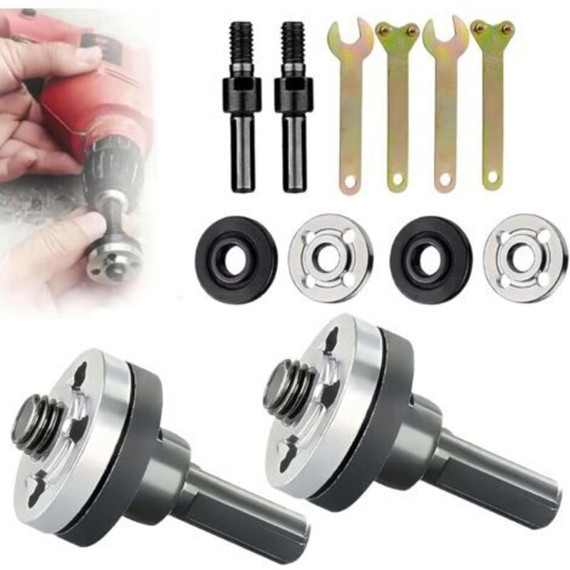 Kit de conversion 10 pièces pour perceuse électrique vers meuleuse d'angle, adaptateur pour meuleuse d'angle modifié, adaptateur pour disque à