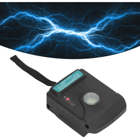Kit de conversión de base adaptadora de batería con puerto USB para carga de 18V-21V – Kit de conversión de batería con dos puertos USB, LED e indicador de encendido – 127 g, plástico