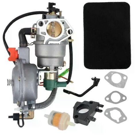 Kit de conversion GPL/GN double carburant pour générateurs de 45 kW à 10 kW avec joint, filtre à carburant et filtre à air.