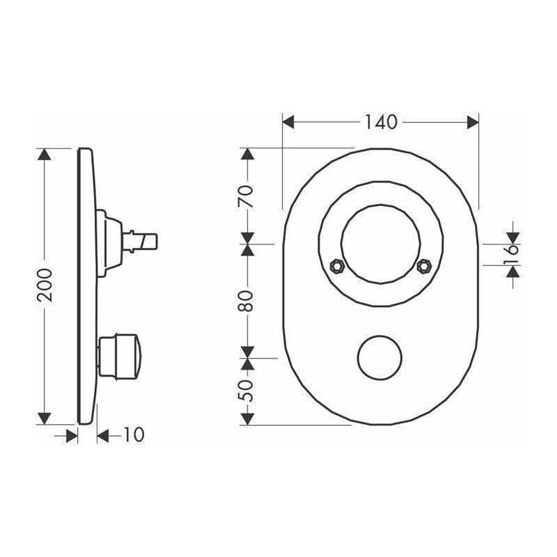 

Hansgrohe - Kit de conversión HG Mezclador de baño UP con fondo satinox tube-br