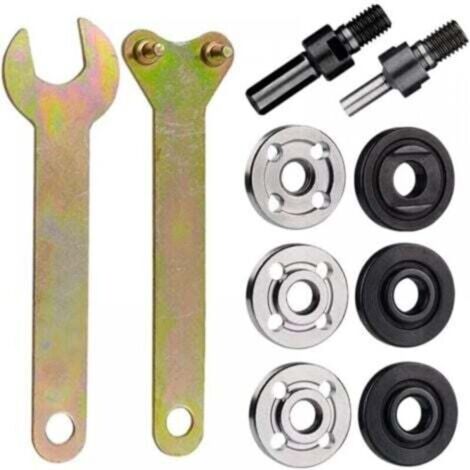 Kit de Convertisseur de Perceuse Électrique en Meuleuse d'Angle, 6mm & 10mm Bielle de Conversion de Perceuse à Main avec Clé, Set Adaptateur de Mandrin pour Ponçage Meulage Polissage