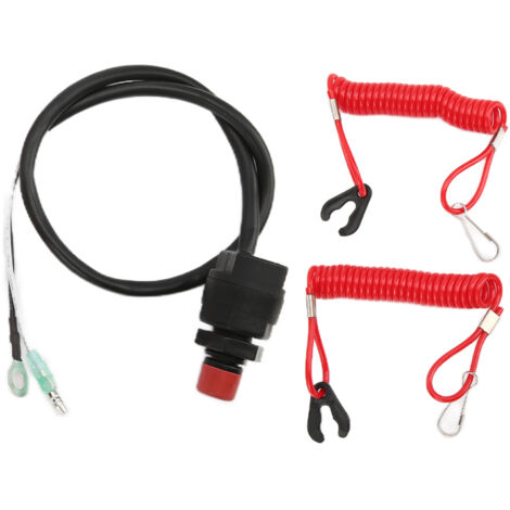 Kit de Cordon D'interrupteur D'arrêt, de Remplacement pour et avec un Matériau ABS PVC Imperméable, Montage Facile sur le Guidon pour une durabilité Maximale, adapté aux Moteurs