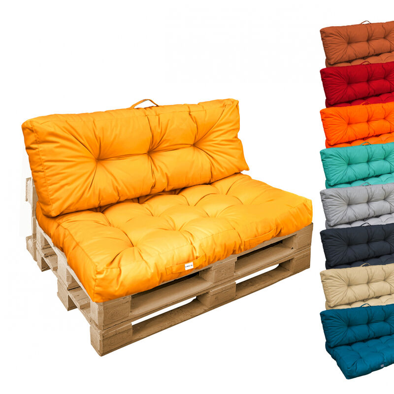 Linxor - Kit de coussins pour palette capitonnés - Jaune