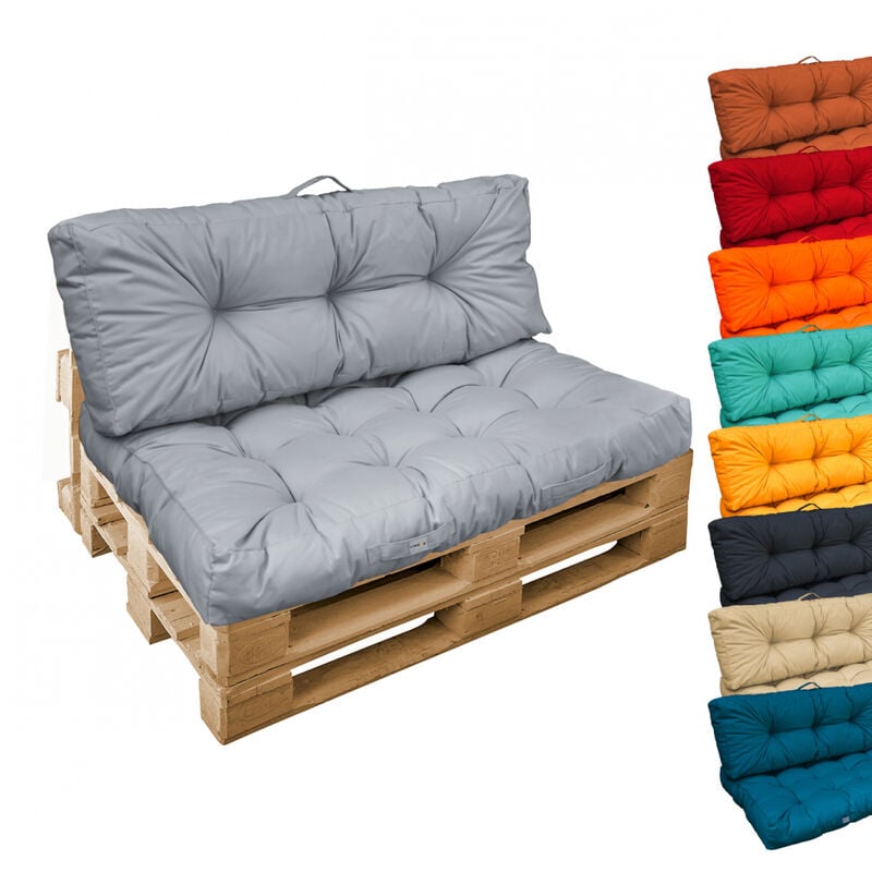 Linxor - Kit de coussins pour palette capitonnés - Gris clair