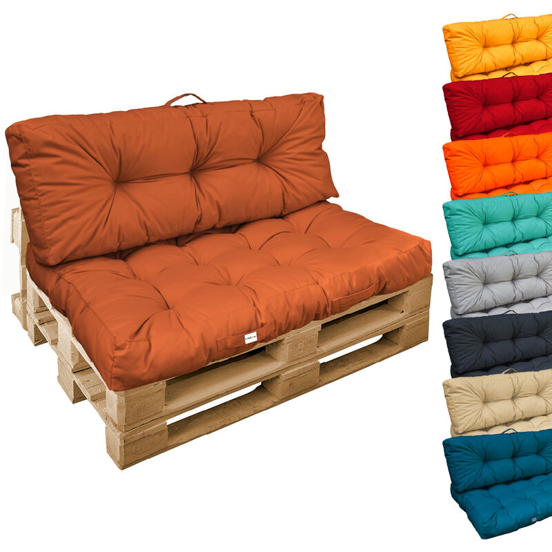 Linxor - Kit de coussins pour palette capitonnés - Terracotta