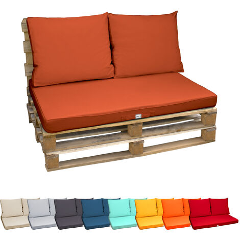 Lot 1 matelas + 2 coussins palette en coton - corail - BAILA