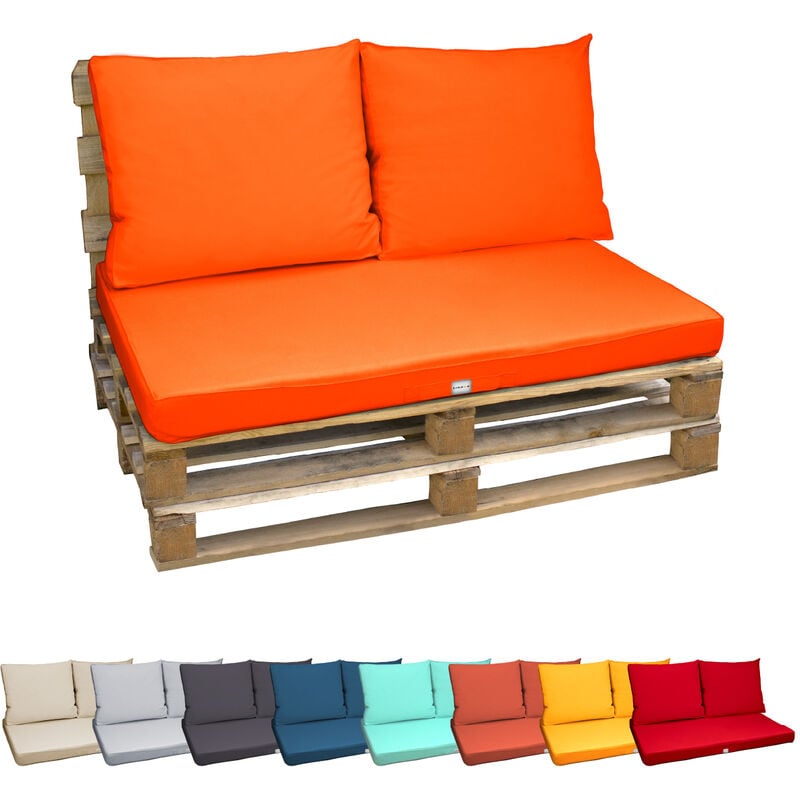 Linxor - Kit de coussins et assise déhoussables pour palette - Orange