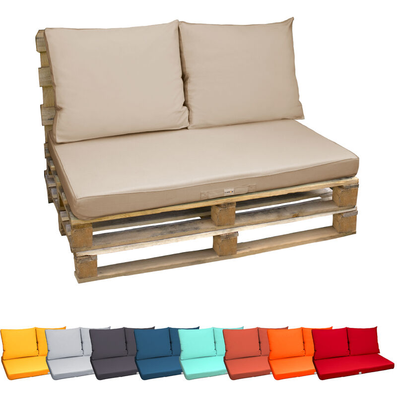 Linxor - Kit de coussins pour palette déhoussables - Beige
