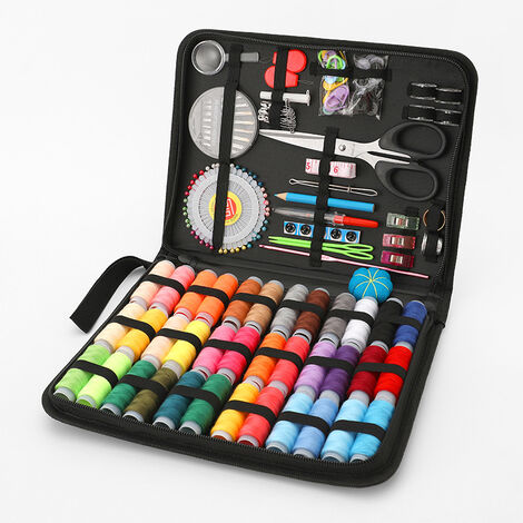 Kit de couture avec 183 accessoires de couture, 38 bobines de fil incluses, kit de couture, accessoires de machine à coudre, bote à couture pour débutants, enfants, voyage, camping et maison