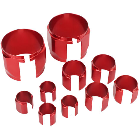 Kit de couvercle de tuyau d'habillage en acier inoxydable, ensemble de manchons de radiateur universels, résistant à la chaleur extrême pour véhicule rouge