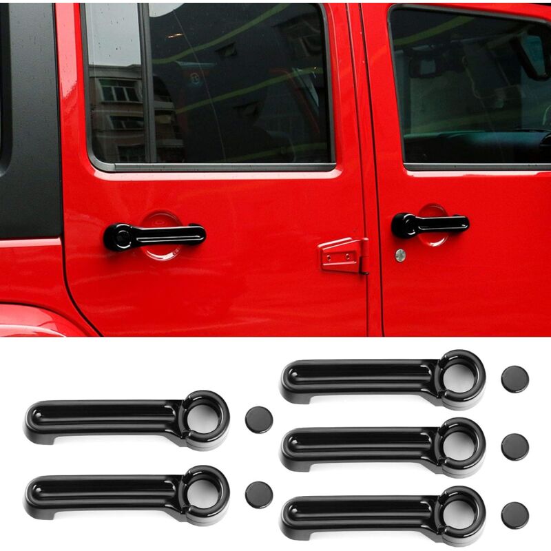 Kit de couverture de poignée de porte et de hayon noir pour Jeep Wrangler jk 2007-2018 / Jeep Liberty 2008-2012 / Dodge Nitro 2007-2011