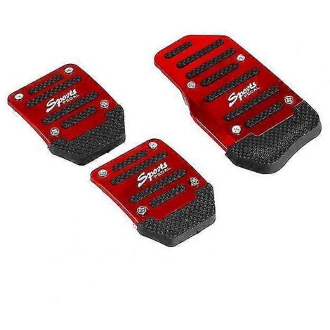Kit de couvre-pédales de voiture pour boîte de vitesses manuelle, résistant à l'usure, universel, en aluminium, pour freins automatiques antidérapants  Rouge