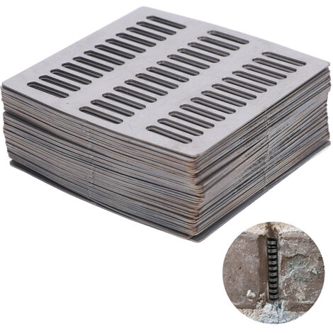 [Kit de couvre-ventilations de brique] Lot de 40 couvre-ventilations de brique en acier inoxydable 2.75 inch/7 cm, ajustables par coupe ou superposition pour protéger contre les insectes et rongeurs