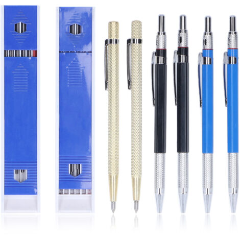 Kit de Crayons de Menuisier avec Pointe Carbure pour Marquer Verre et Bois