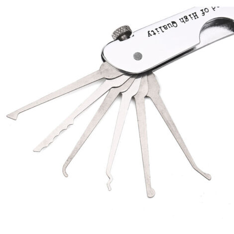Kit de crochetage de serrure pliable 7 en 1, en acier inoxydable avec clé, Kit de formation Compact pour débutants et professionnels