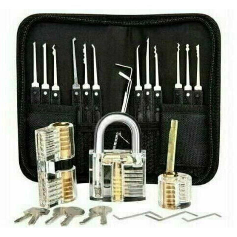 Tuserxln - Kit de crochetage professionnel, 26 kits de signature de mot de passe avec 3 kits transparents de crochetage de cadenas