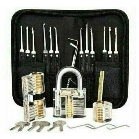 Kit de crochetage professionnel, 26 kits de signature de mot de passe avec 3 kits transparents de crochetage de cadenas