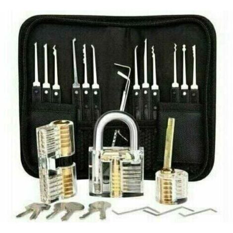 Kit de crochetage professionnel, 26 kits de signature de mot de passe avec 3 kits transparents de crochetage de cadenas