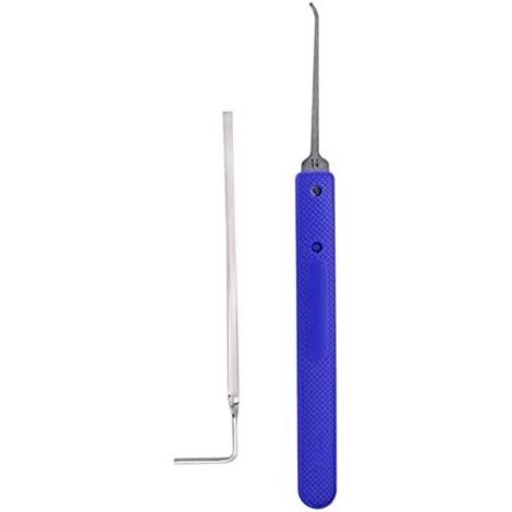 Kit de crochetage serrure professionnel 2 pièces double jauge en acier inoxydable Outil multifonction poche pour serrurier et débutants Bleu 2-Pieces